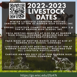 2022-2023 Livestock Important Meeting Dates