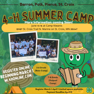 4-H Summer Camp Registration Open