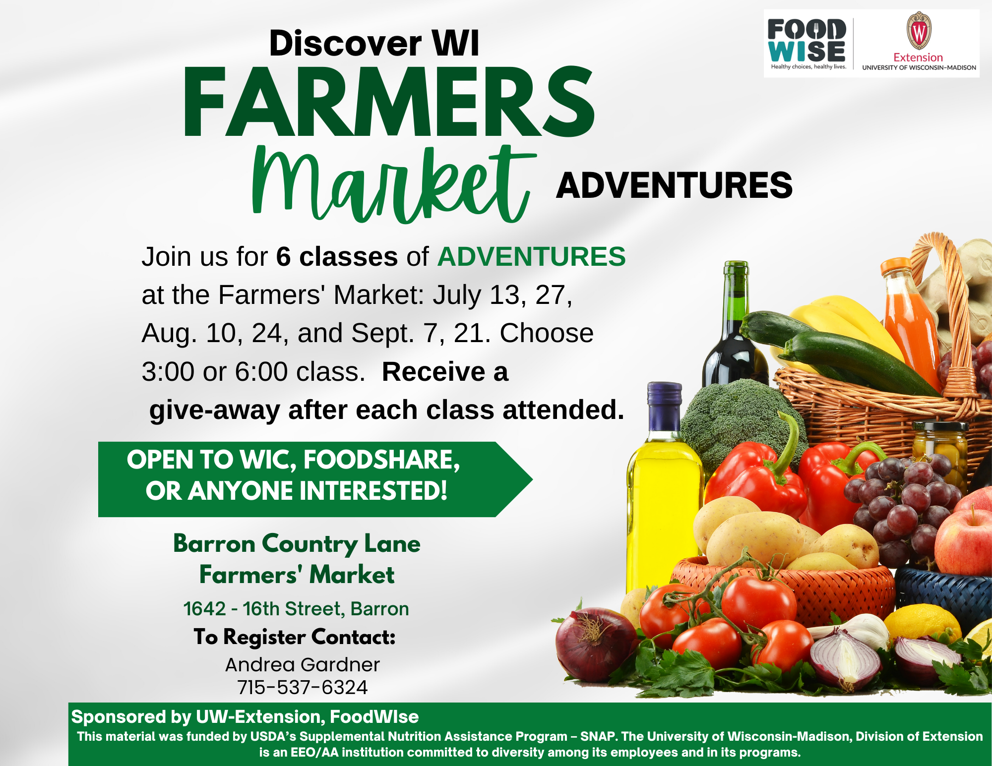 Discover WI Farmers Market Adventures – Extension Barron County