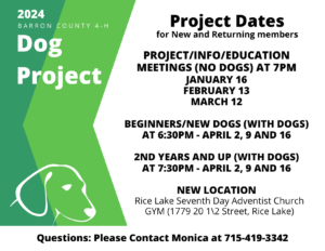 2024 Dog Project Dates