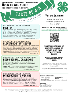 Taste of 4-H Virtual Series Registration Open